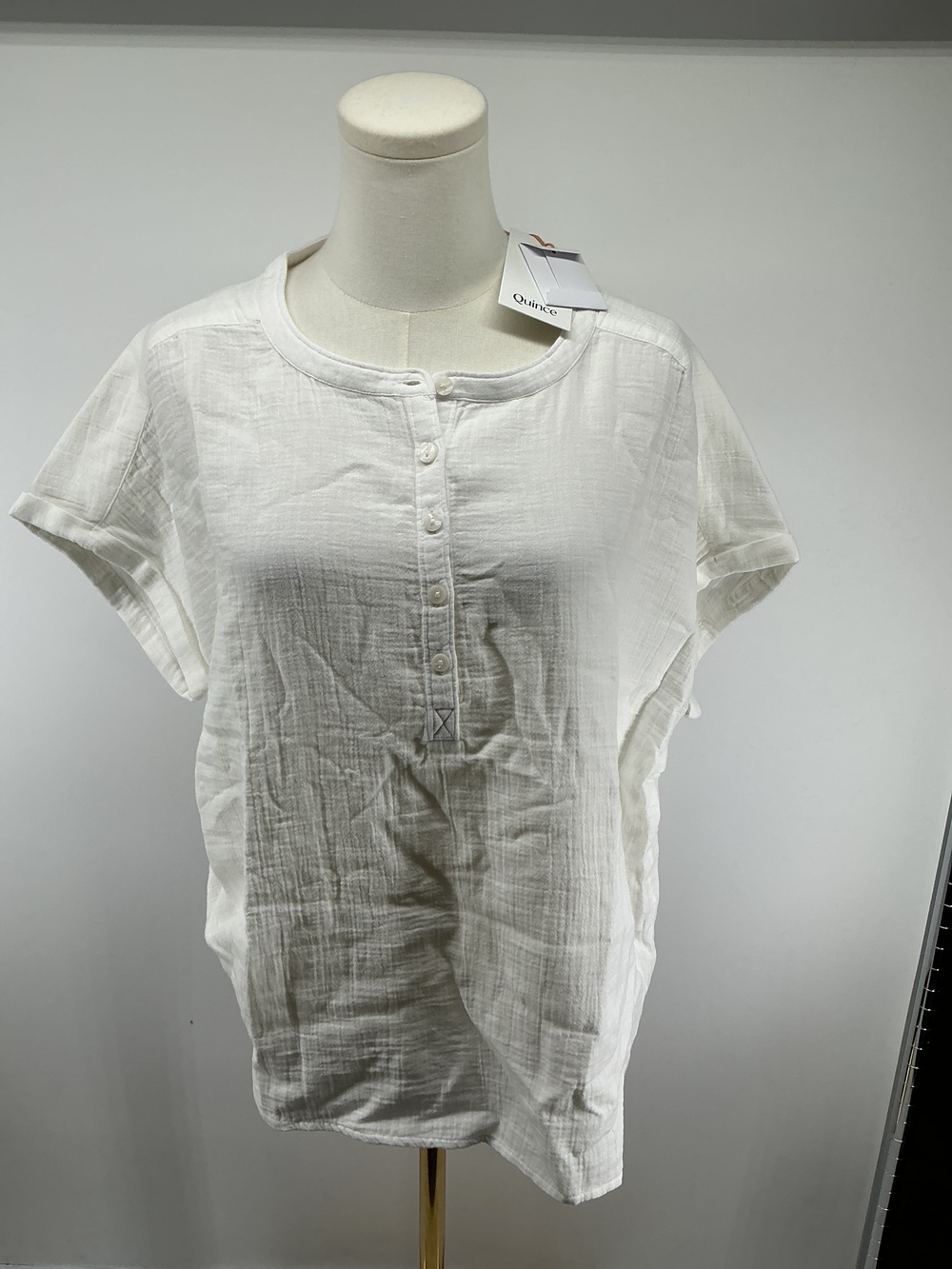 100% Organic Cotton Gauze Roll Sleeve Shirt